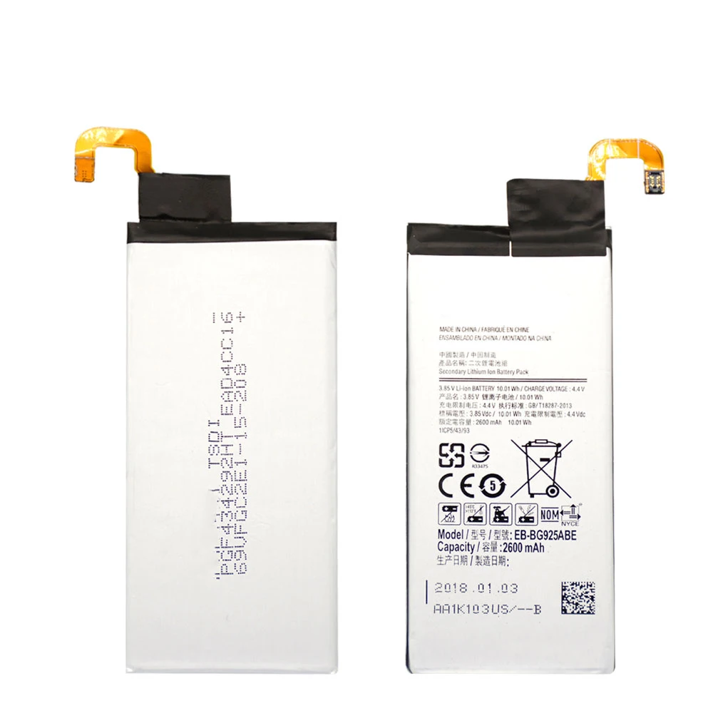 

100% Genuine New Replacement battery EB-BG925ABE For Samsung GALAXY S6 Edge G9250 G925FQ G925F G925S S6Edge G925V G925A 2600mAh