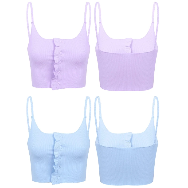 

Low Price Camisole Y2K Women Clothing Summer Ladies Girl Sleeveless Spaghetti Strap Crop Top