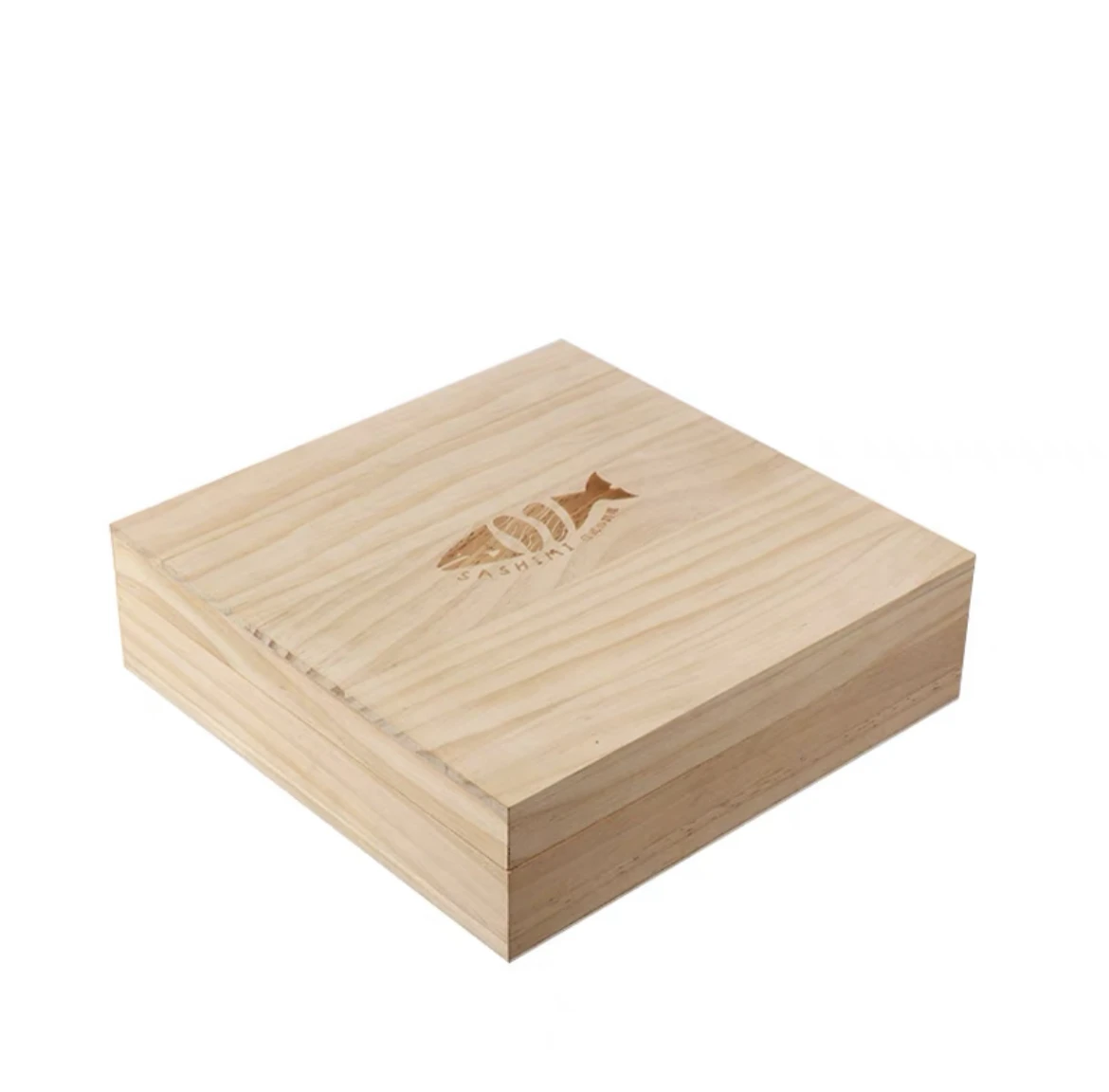 High-End Single Compartment Wooden Sushi Takeout Box Simple Style Food Storage and Preservation Container for Cake Bread Gifts