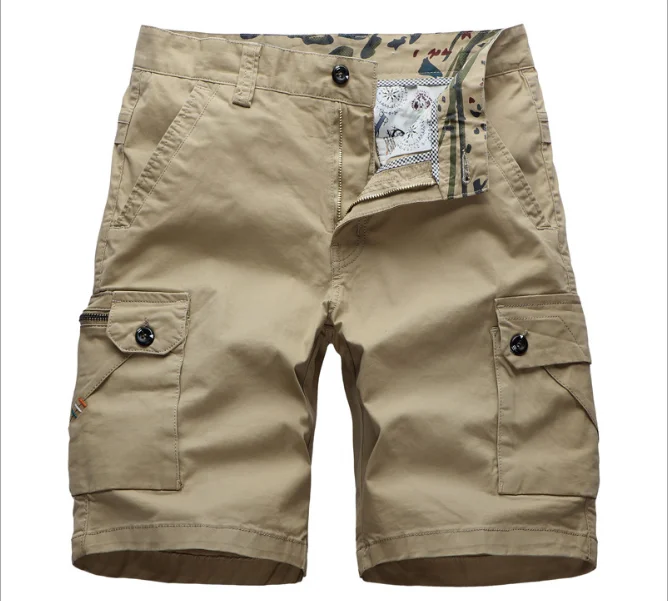 

Hot style Mens Twill Denim Cotton Shorts Zip Fly Cargo Pants with multi-bag