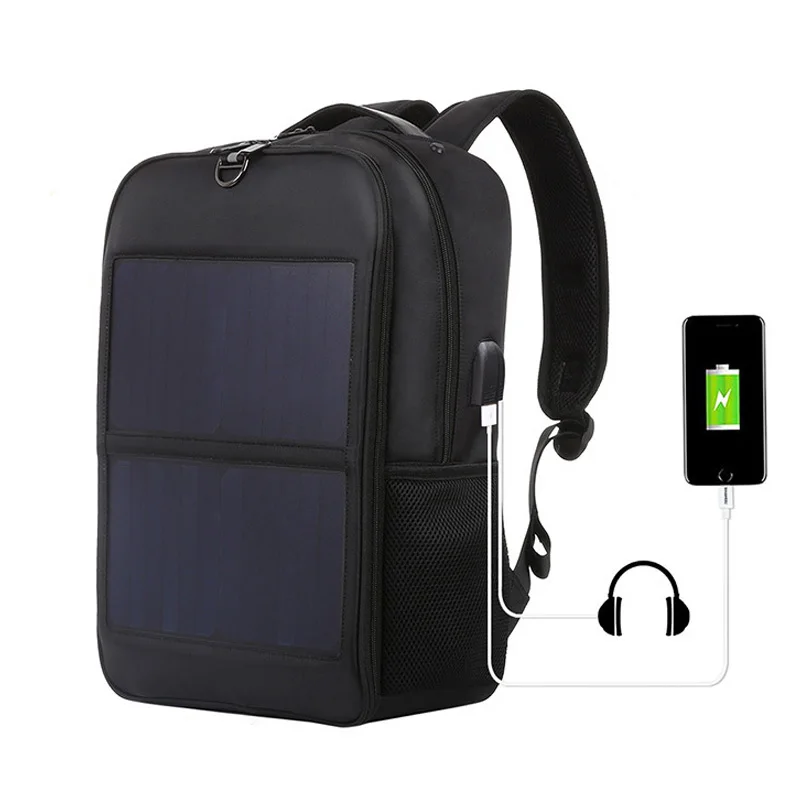 

Hot Sale 14W Large Capacity Business Laptop Travel Rechargeable Waterproof Bagpack Solar Cell Backpack With Solar Charger