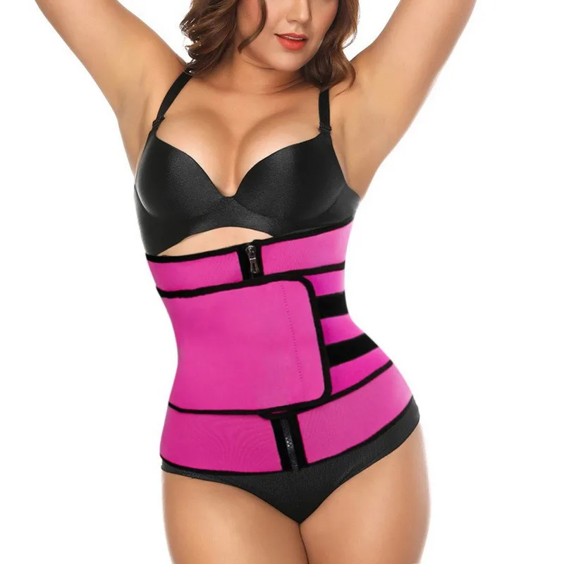 

Body Shaper Shapewear Double Compression Trimmers Latex Cincher Slimming Belts Tummy Trimmer Waist Trainer Pink, Black