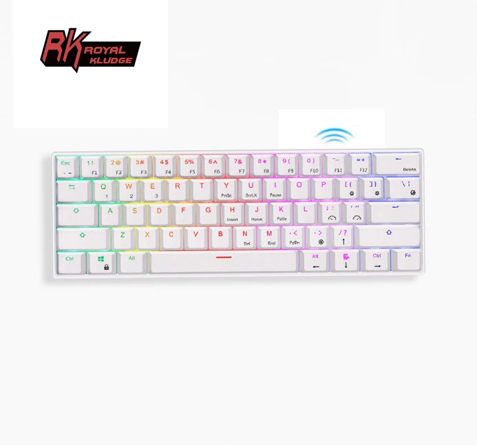

Royal Kludge teclado RK61 60 percent 60 % wireless white rgb gaming backlit keyboard teclas mechanical RK 61 60% keyboards
