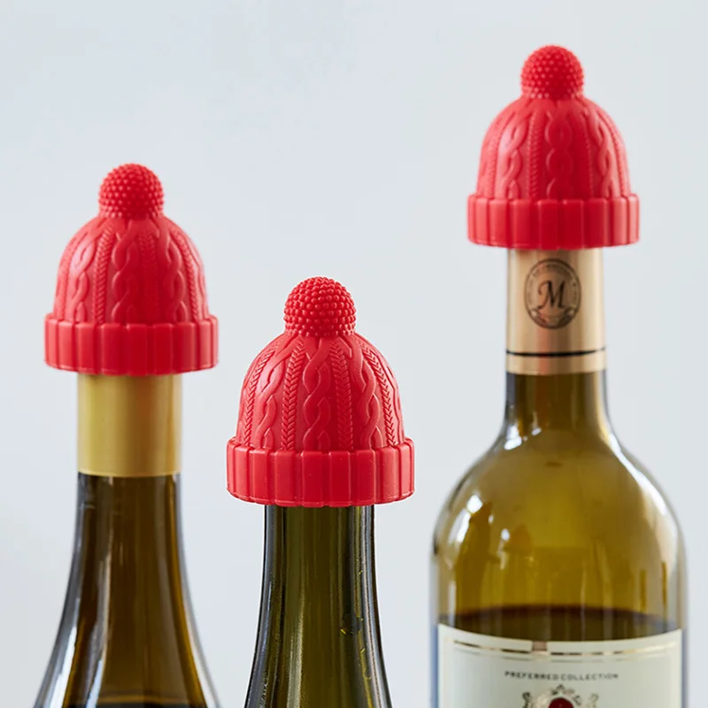 

WXL108 Christmas Wine Bottle Cap Fresh Keeping Sealers Beer Beverage Champagne Bar Tools Hat Silicone Bottle Stopper
