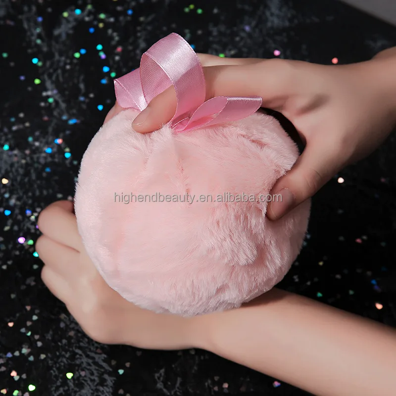 

New Arrival Body Shining Highlighter Puff Lovely Fluffy Ball Pink Beauty Cosmetic Makeup Powder Puff, Makeup highlighter