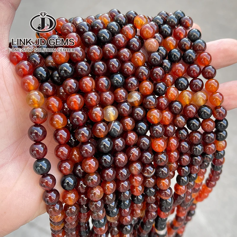 

JD Wholesale Semi Precious 4 6 8 10 12mm Pick Size Dyed Color Brown Agate Beads Round Beads for Jewelry Making