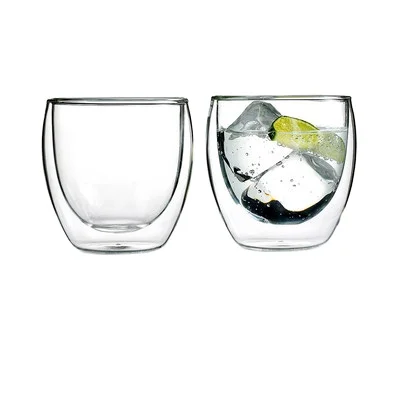 

80ml 150ml 250ml double wall glass tea cup double wall whiskey glass cup