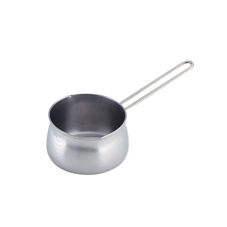 

Baby Food Non-Stick Pan Milk Pot Butter Chocolate Melted Heating Pot With Pour Spouts, Silver