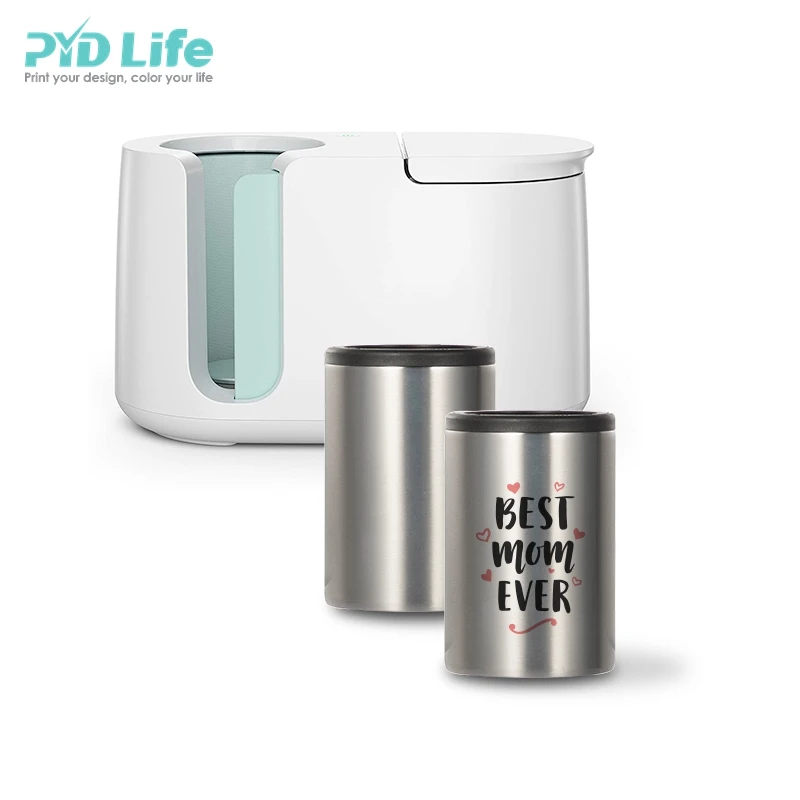 

PYD Life Wholesale Sublimation 12 OZ Skinny Blank Silver Can Cooler Stainless Steel Sublimation Can Cooler for Cricut Mug Press, White/silver