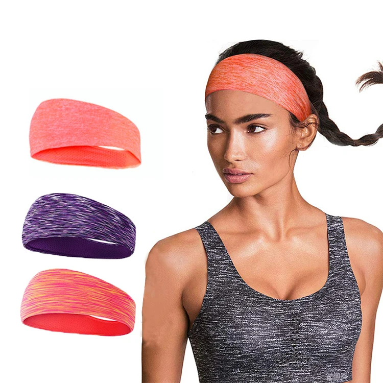 

Custom Logo Non Slip Dry Fit Athletic Exercise Running Gym Sweatband Buttons Fitness Hairband Elastic Yoga Sports Headband