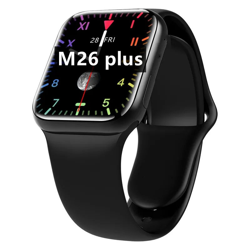 

2021 New arrive M26 Plus smart watch Wireless Charging 1.77 Inch Full Screen reloj intelligent Series 6 SmartWatch m26plus