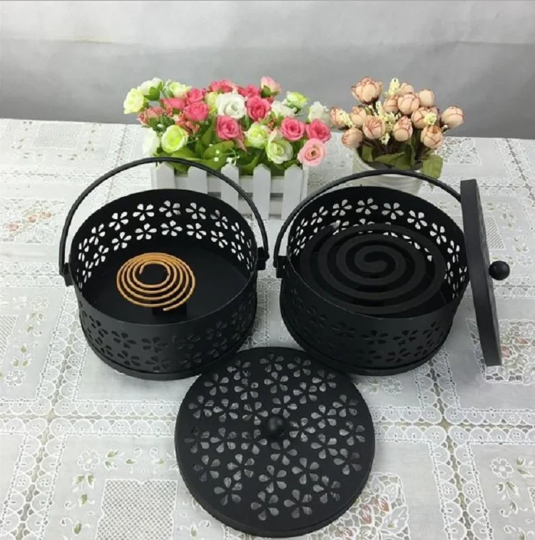 
Classical Design Portable Metal Incense Holder Incense Burner for Home and Camping Retro Portable Iron incense burner box 