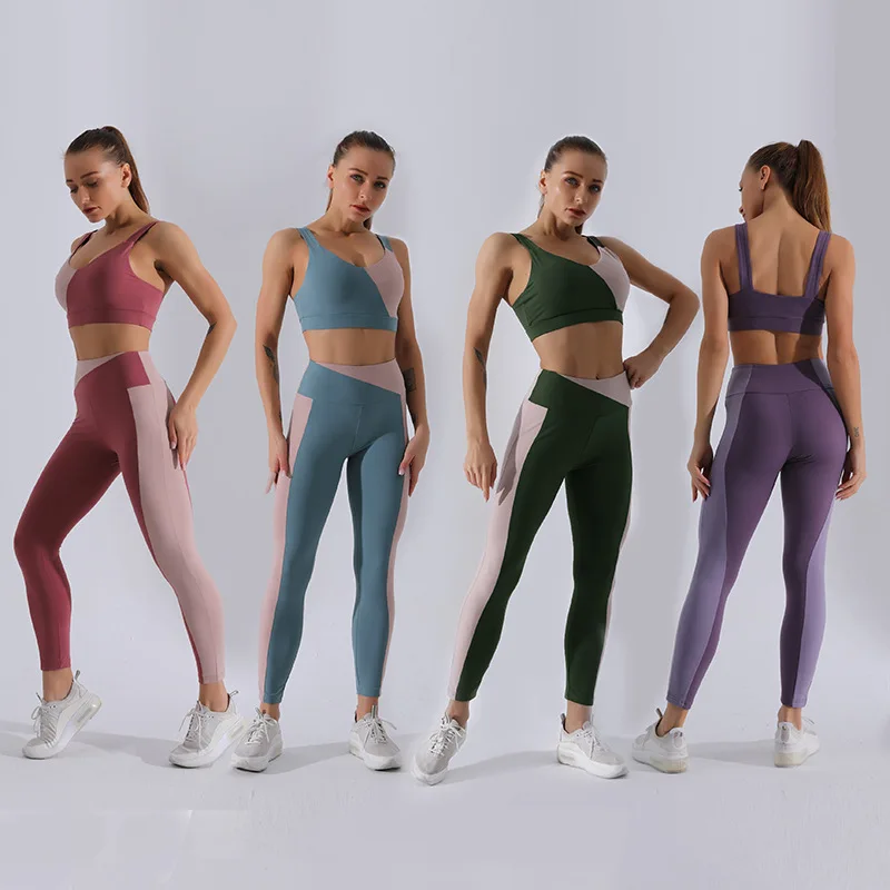 

Women high waist yoga leggings quick dry breathable sports bra yoga sets