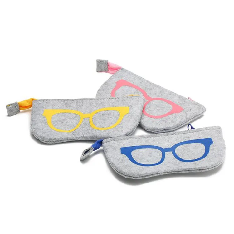 

2022 Custom Korean version of the creative felted coin bag portable square zip zero wallet multi-functional sunglasses pouch bag, 5 colors