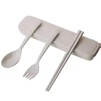 

Wheat Straw cutlery for Tableware Set with case for Travel utensils