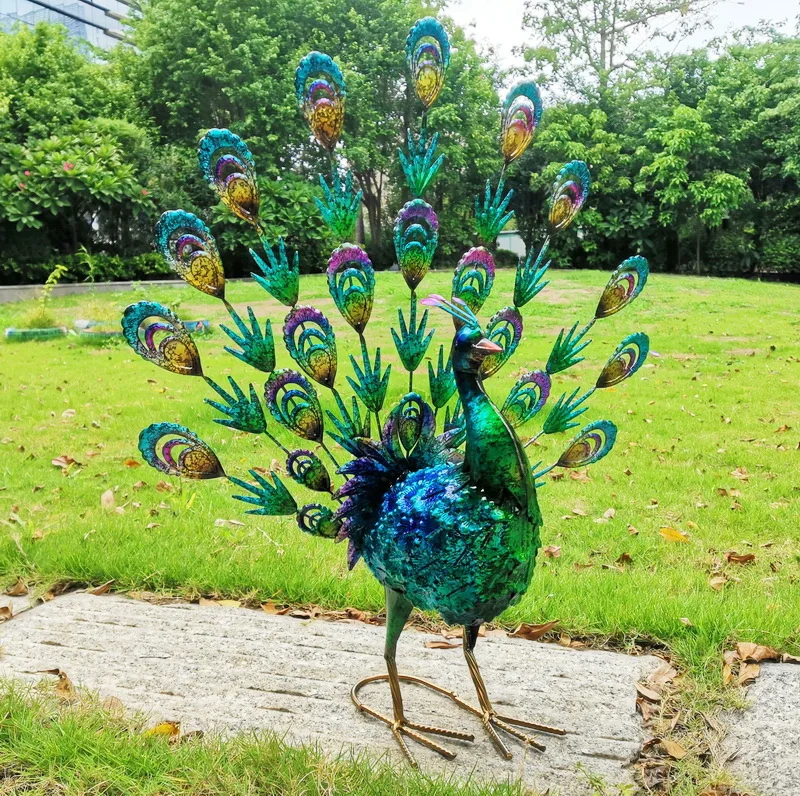 

decor peacock fantail Metal Garden Art