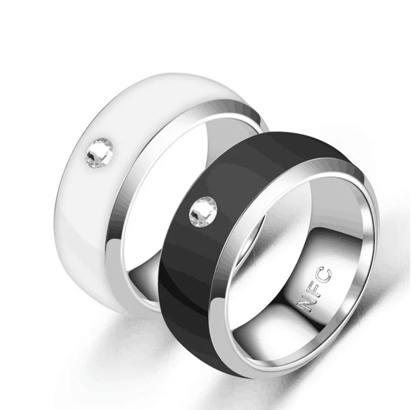 

oura smart ring European and American fashion mobile phone smart access control stainless steel ring, Silver
