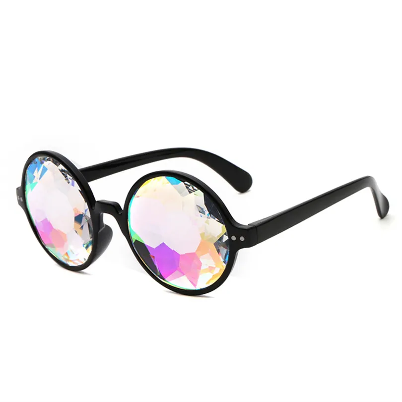 

Round Kaleidoscope Glasses Rave Festival Men Women Brand Holographic Kaleidoscope Female Male Sunglasses, Custom color