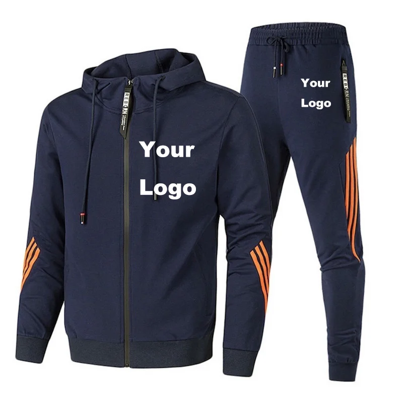 

Yingling OEM/ODM Wholesale Men Side Stripe 2 Piece Jacket Track Suit Custom Logo Slim Fit Gym Hoodie Tracksuit Men Jogger Set, 6 colors