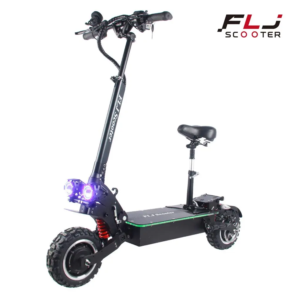 

FLJ 2020 Cool Design 7000W Adult Electric Scooter Kick Scooter Strong Motor Power with With Remote Colorful Led Pedal