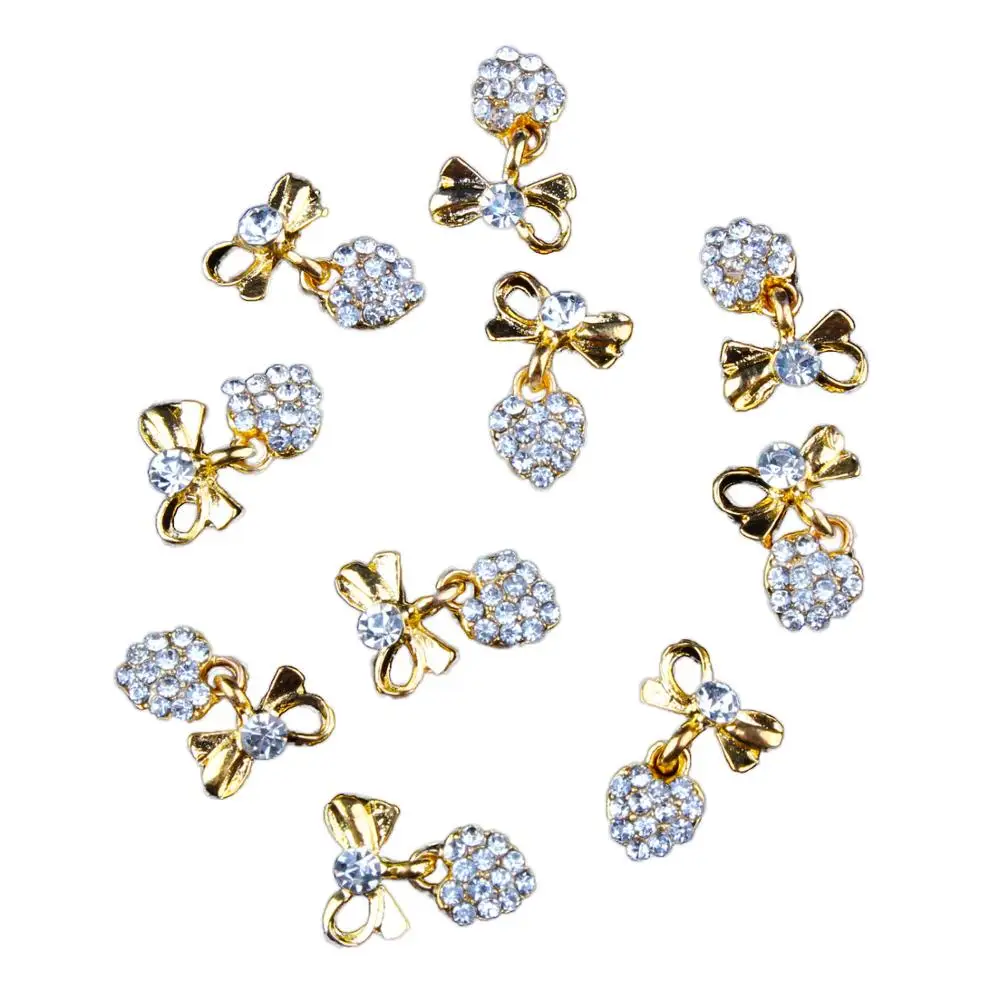 
3D nail art heart pierce jewelry 3D nail heart jewelry parts 