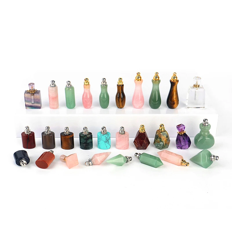 

Wholesale Crystal Perfume Bottle Necklace Aromatherapy Oil Bottle Pendant Necklace