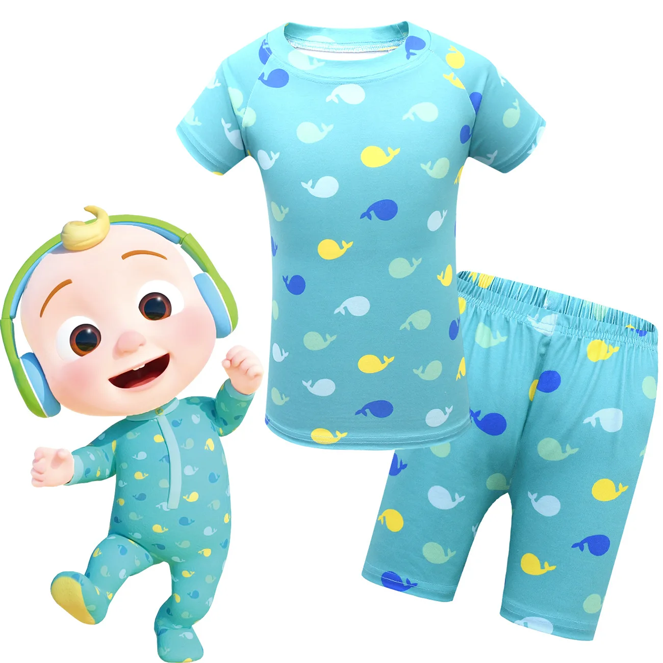 

2021 New Upgrade High Quality Fashion 100% Cotton Anime Cocomelon Kids Pajama Sets