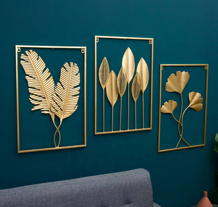 

Wall Mounted Wrought Iron Metal Home 3D Wall Decor Interior Bedroom Living Room, Customized color