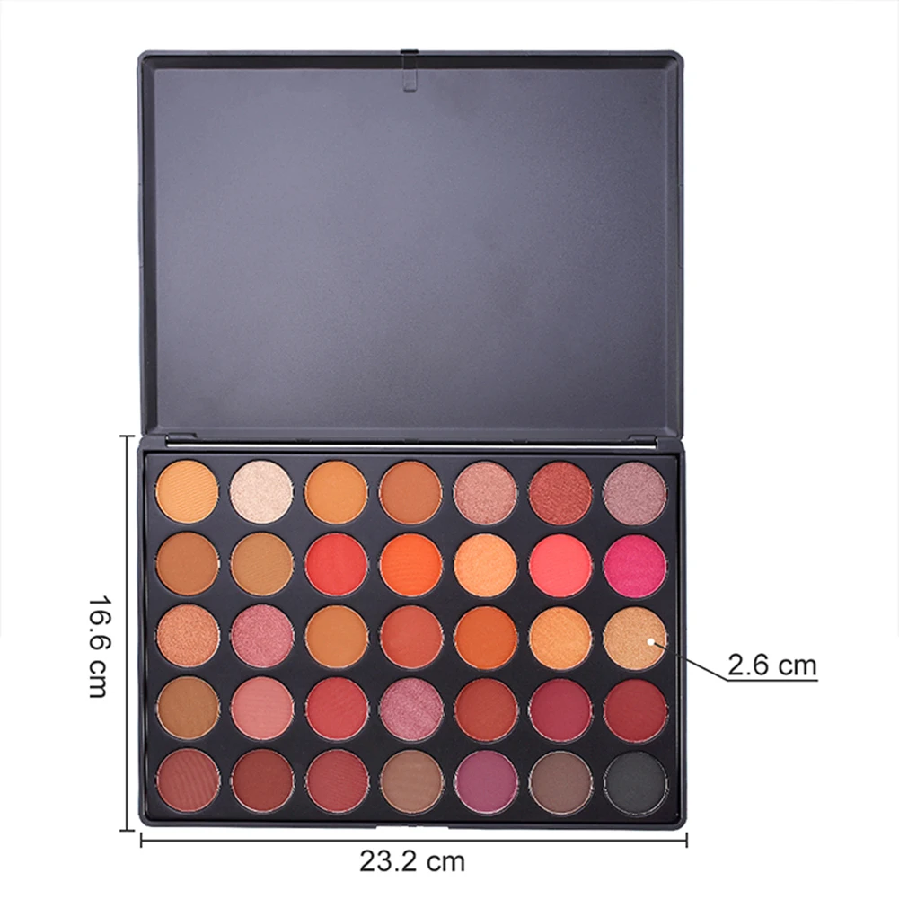 

35 Color Black Shine Series Sunset color red series low MOQ private label custom eyeshadow palette, 35 colors