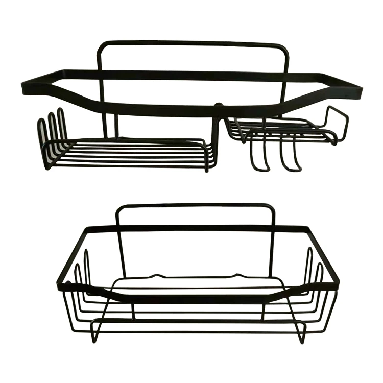 

Installation of multi-functional storage basket with traceless metal storage in bathroom, Black