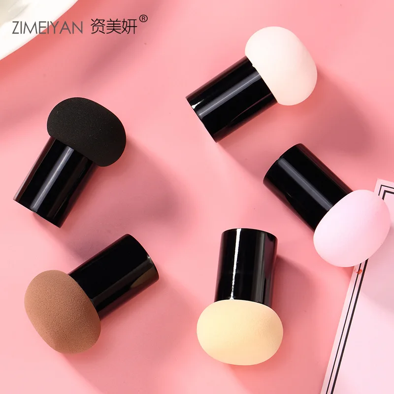 

Factory New Style Professional Cosmetics Small Mushroom Soft Head Handle Wet and Dry Makeup powder puff girls makeup brushes set, Customized color