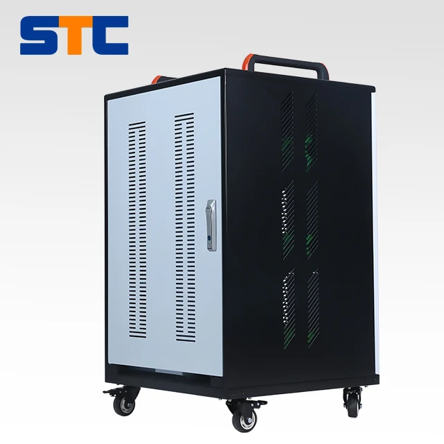 
Four wheels China Tablet Charging Cabinet Data Sync Chromebook Charging Cart Secure Charing Storage for School 