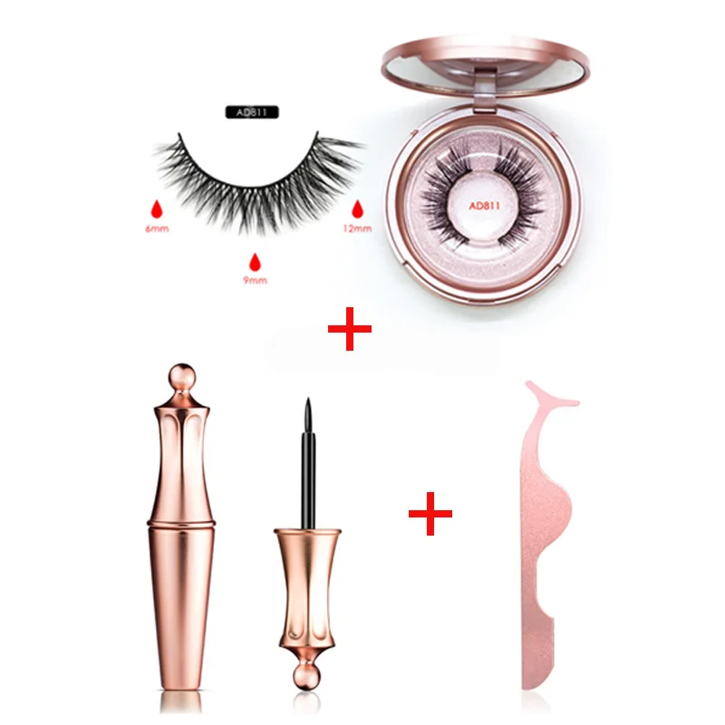 

Eyelash Kit Long Lasting Waterproof Eyeliner & Magnetic Eyeliner Magnetic with False Eyelashes and Applicator EY