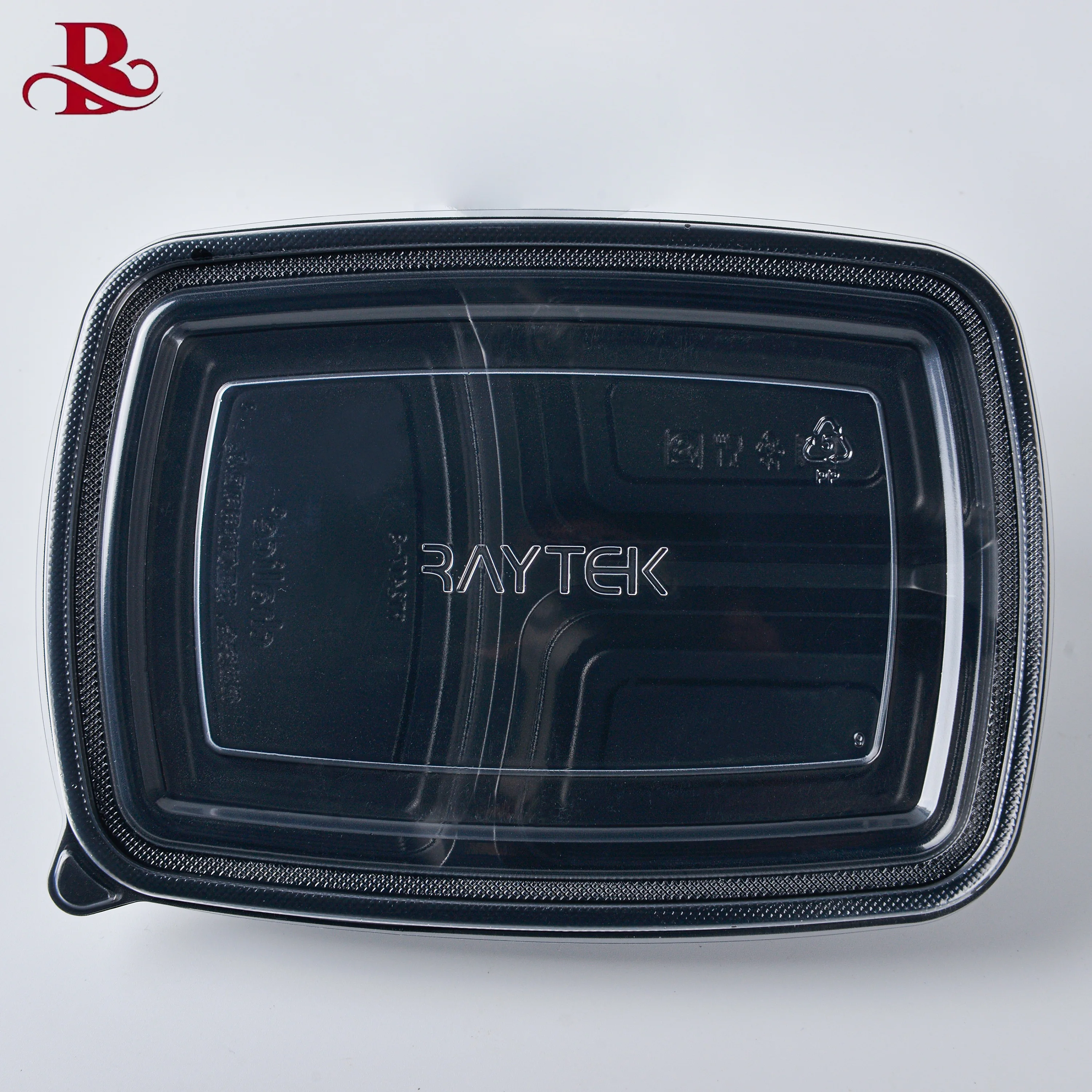 

Pp Black Rectangular Meal Microwavable To Go Takeaway Disposable 3 Compartment Lunch Plastic Take Out Fast Food Container