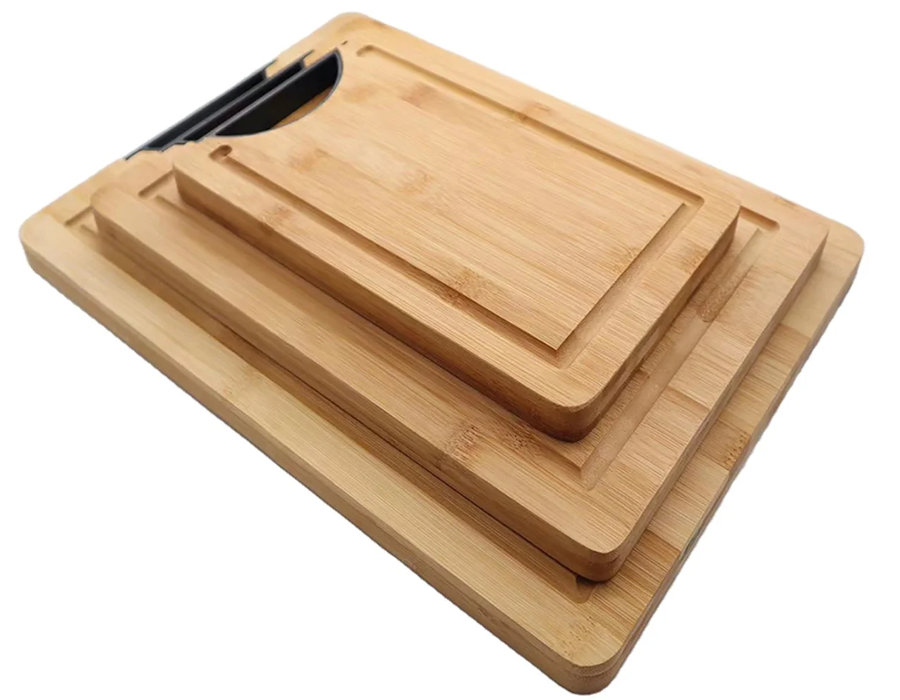

3 piece organic bamboo cutting board set, Natural