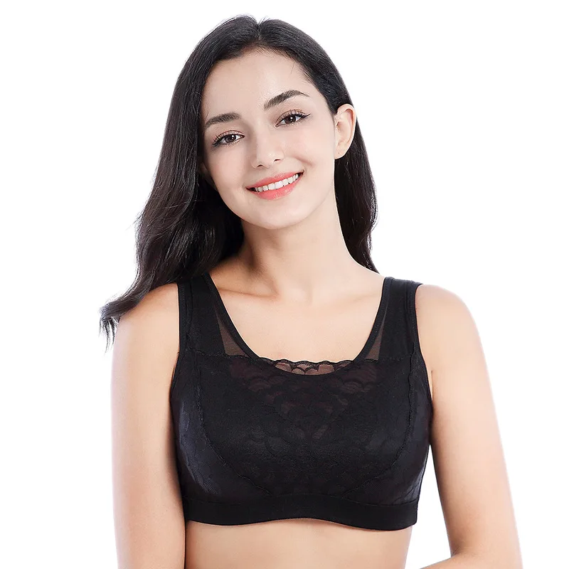 

High Quality Lace Plus Size Organic Cotton Underwear A Bra That Can Hold Fake Breasts