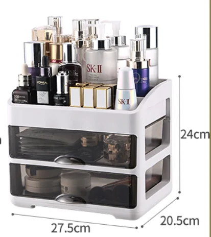 

Amazon hot sale Promotional Desktop Drawer Plastic Crystal Makeup Organizer cosmetic Storage Box