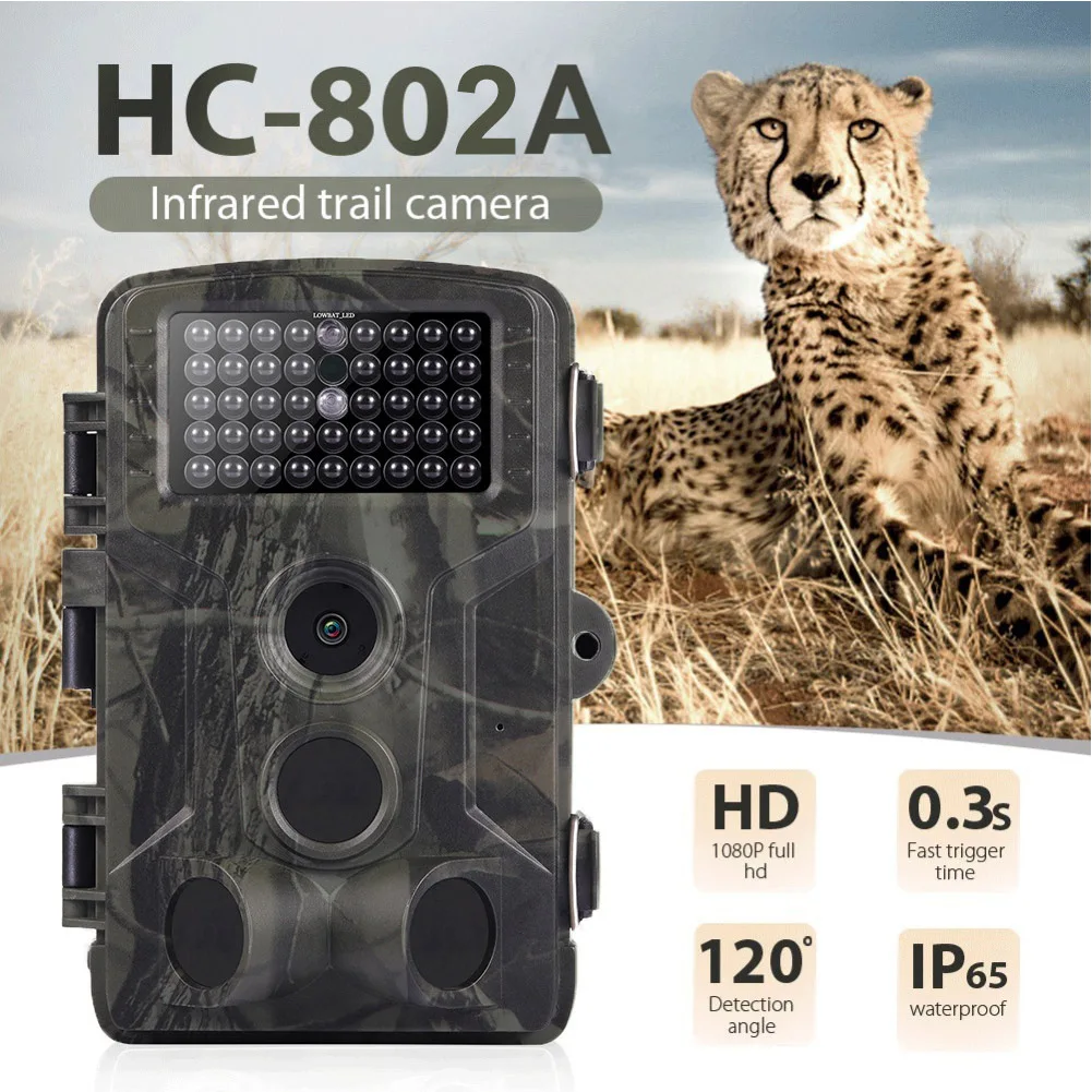 20MP 1080P Wildlife Trail Camera Photo Trap Infrared Hunting Cameras HC802A Wildlife Wireless Surveillance HD Tracking Infrared