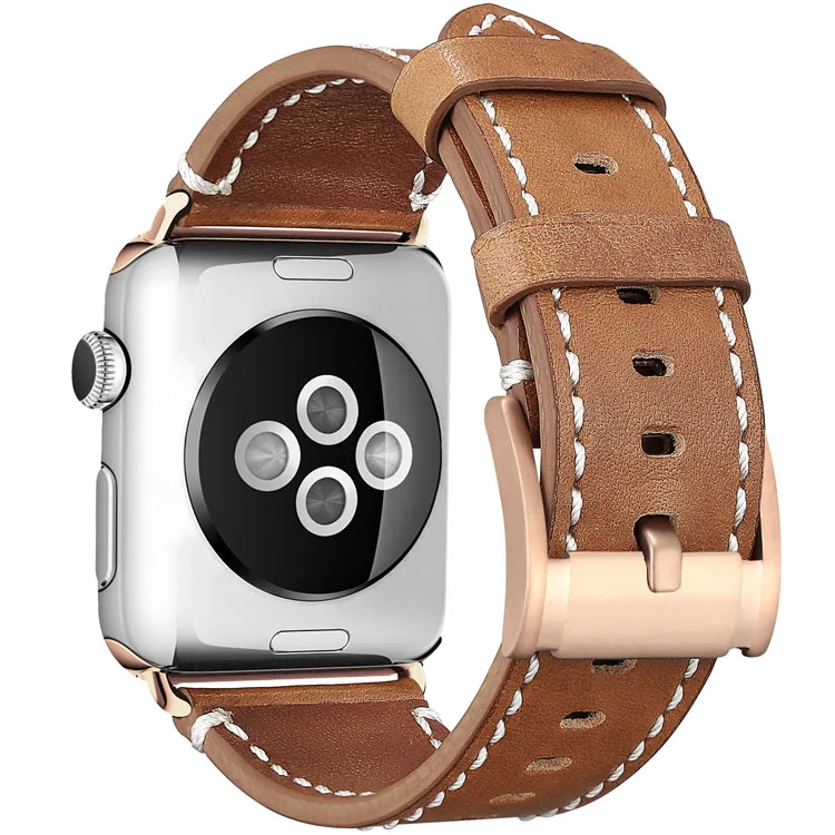 

Coolyep Manufacture Replacement Wristband Genuine Leather Solo Loop Watch Bands for Apple Watch 6 SE 44mm 40mm 38mm 42mm, Optional