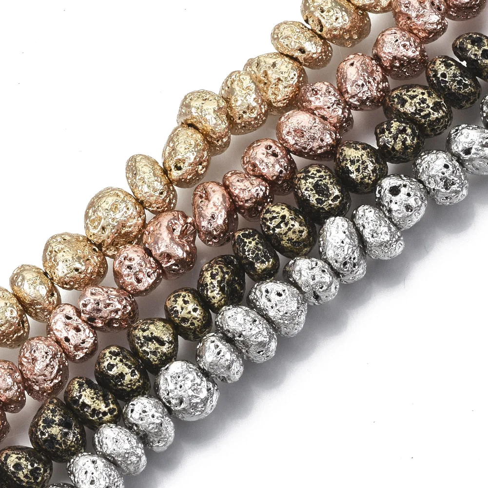 

PandaHall Tumbled Stone Nuggets Electroplated Natural Lava Beads