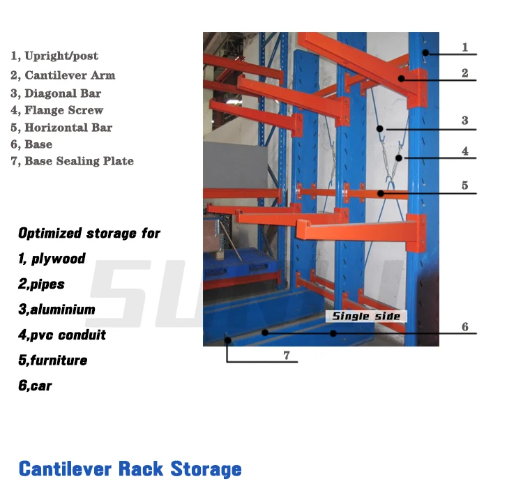 Heavy Duty Industrial 500kg Arm Double Face Cantilever Storage Rack For ...