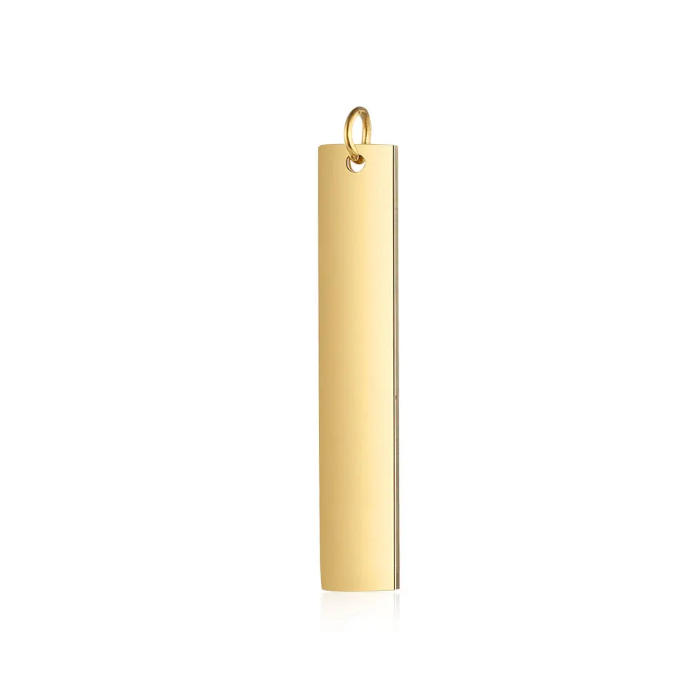 

2020 New arrived personalized letter bar blank pendant engraved necklaces, Gold/ silver / rose gold