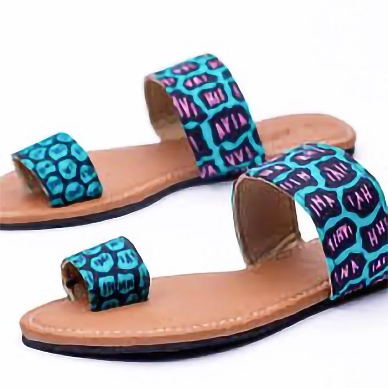 

Pretty stylish girls slippers simple shoes for women African slippers with printing, Customized color