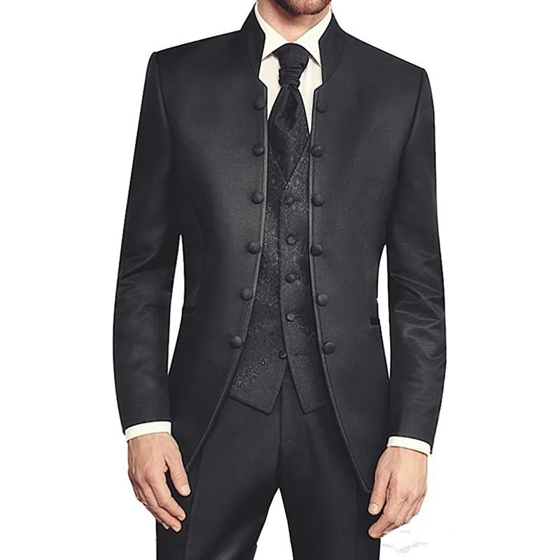 

LL050 Black Men Suits Wedding Groomsmen Tuxedos Standard Collar Best Men Suits Custom Made Single Breast (Jacket+Pants), Per the request