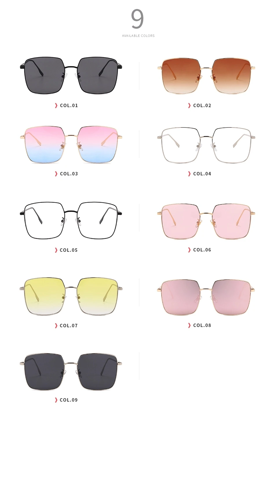 Eugenia black square sunglasses in many styles -5