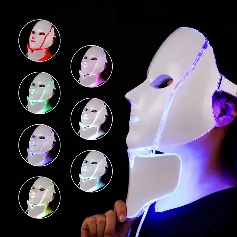

Wholesale PDT Photon Light Facial Skin Beauty Therapy 7 Colors LED Face Mask