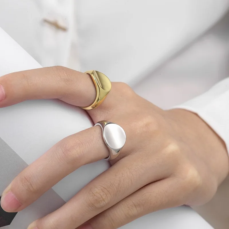 

RFJEWEL Wholesale 2021 New arrivals Jewelry Retro oval shape simple open ring for women ladies jewelry set S925 ring hot sale