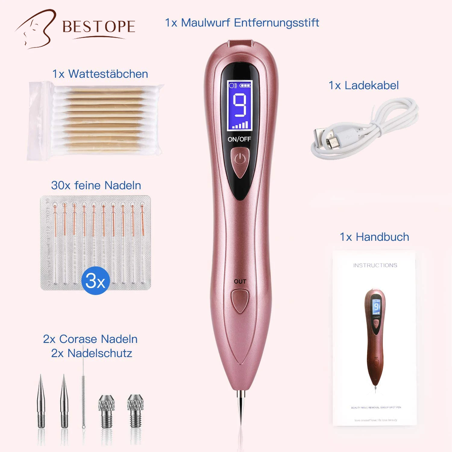 

Bestope Beauty Micro Portable Handhold Mole Laser Spot Removal Plasma Pen, Black