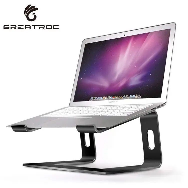 

Great roc anti-slip stable detachable laptop holder notebook stand suit for 10-15.6" ergonomic aluminum laptop mount, Silver/grey/black