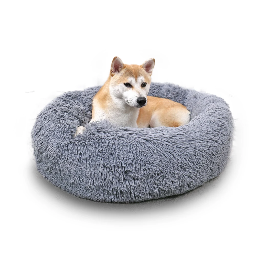 

Pet Supplies Washable Donut Fur Round Dog Cushion Bed
